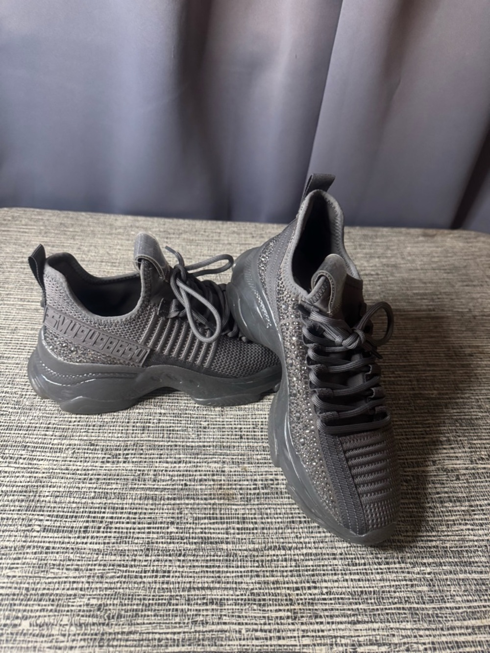 Steve Madden Gray Knit Platform Sneakers